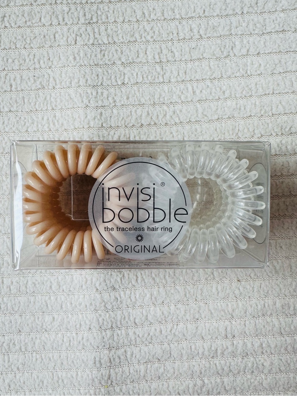 invisibobble Original Traceless Hair Rings - Nude & Clear 6 spring hair ties